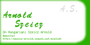 arnold szeicz business card